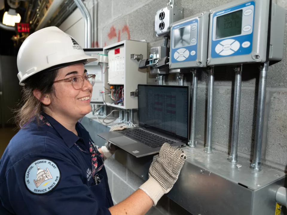 Alba Dalton, AOC Industrial Control System Specialist at the Capitol Power Plant.